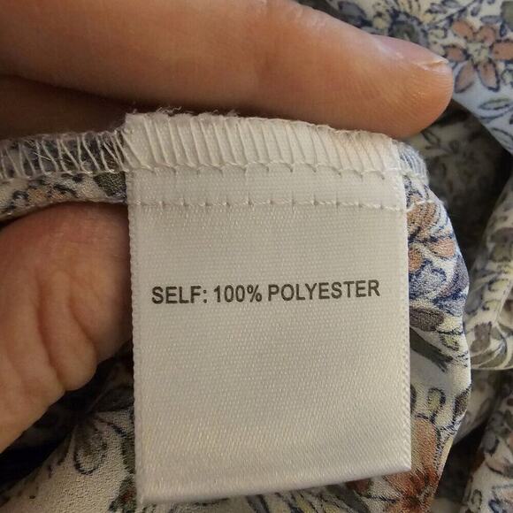 Babydoll Floral Top  L Cottagecore Smocked Yoked Fluttered Sleeved Gardencore - Picture 3 of 8